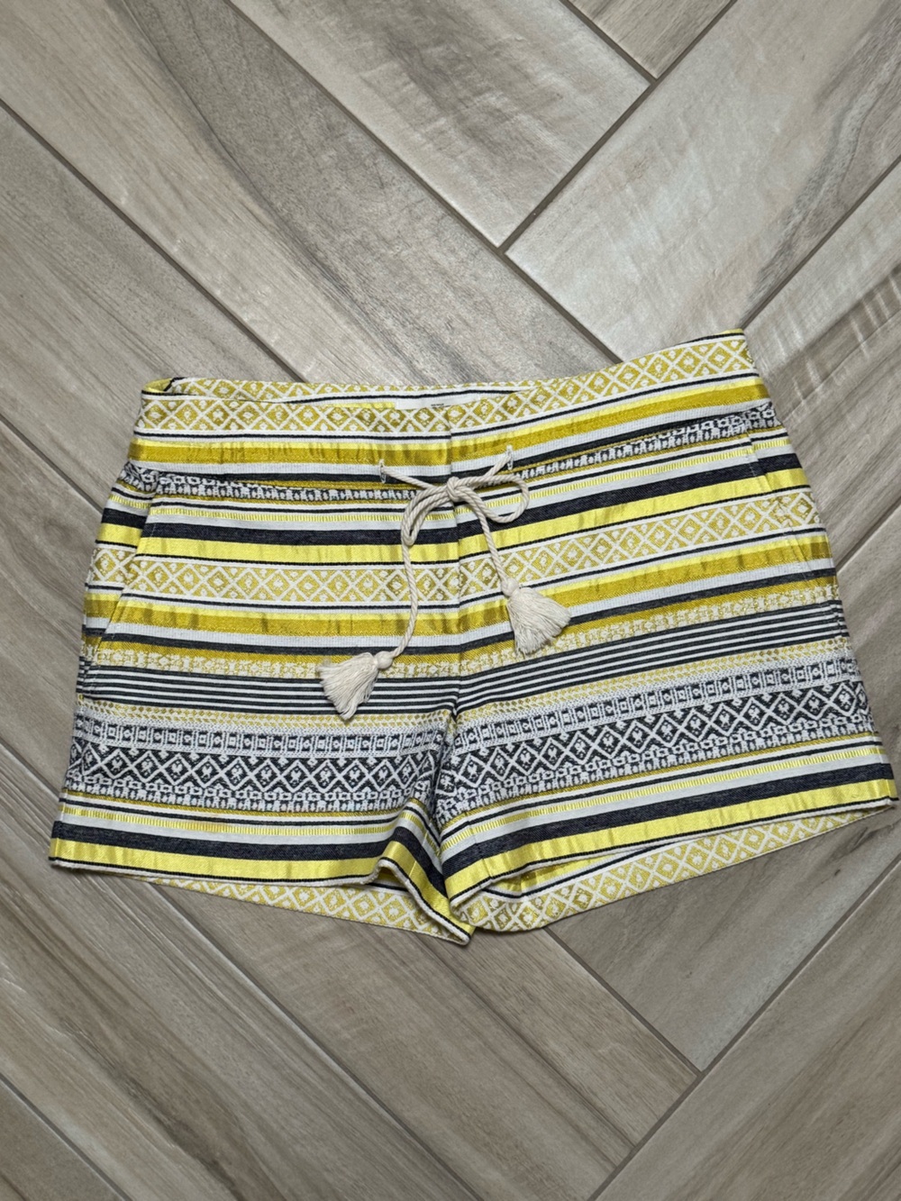 Striped Yellow and Black Women's Shorts